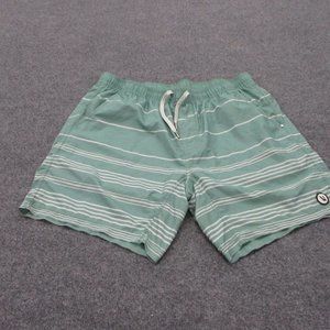 Vuori Shorts Adult L Blue Striped Athletic Lined Stretch Gym Running Casual Men